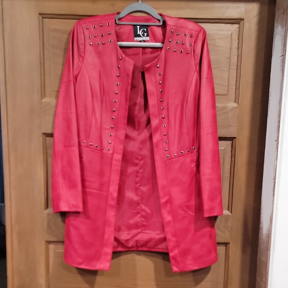 LG Women's Bold Red Studded Blazer